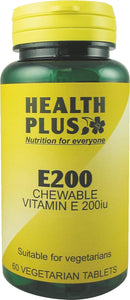 Health Plus E200 Chewable Vitamin E Supplement - 60 Tablets