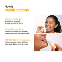 WishCare Ceramide Lip Balm with SPF50 PA+++ - Kojic Acid & Niacinamide - For Lip Lightening & Protection 5gm
