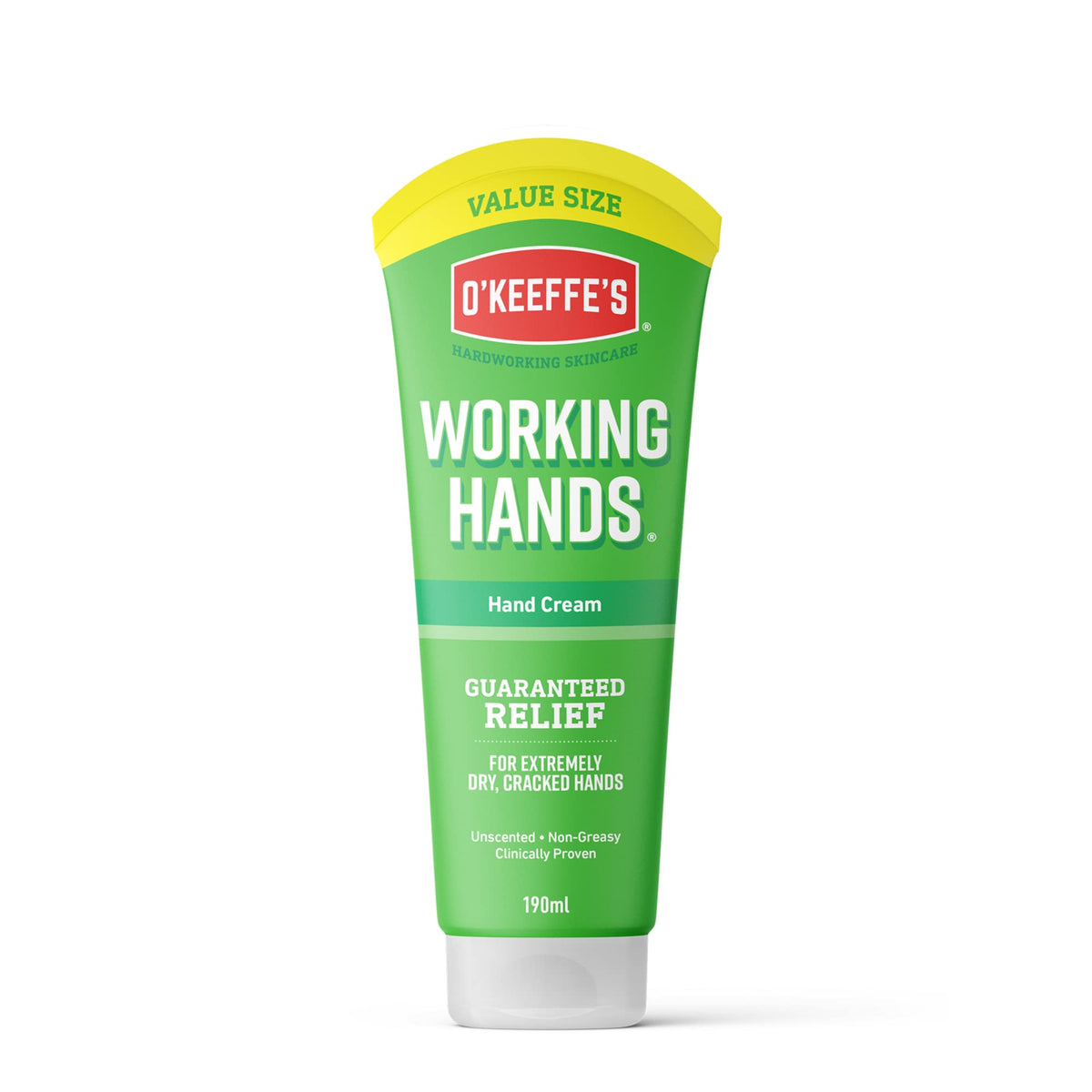 O'Keeffe's O’Keeffe’s Working Hands Value Tube, 190ml – Hand Cream for Extremely Dry, Cracked Hands | Non-Greasy, Unscented & Instantly Boosts Moisture Levels