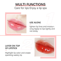 Newvenper 3PCS Hydrating Lip Glow Oil Long Lasting Plumping Lip Gloss Transparent Toot Lip Balm Moisturizing Lip Oil Repairing Lip Lines and Prevents Dry Cracked for Lip Care and Dry Lips 1#+2#+3#