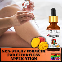 KMY Tropical Mango Yoni Oil – Premium Aromatic Body & Sensitive Area Moisturizer. Targeted Relief for Thigh Chafing and Dryness. Food-Grade, PH-Balanced Vegan Skincare [30ml]