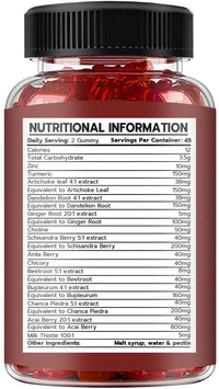 SASH Vitality Liver Detox Complex Gummies | 14-in-1 Vegan Formula with Turmeric, Artichoke & More | Sugar-Free, Gluten-Free | Liver Support | 90 Vegan Gummies | Gel/Candy Supplement