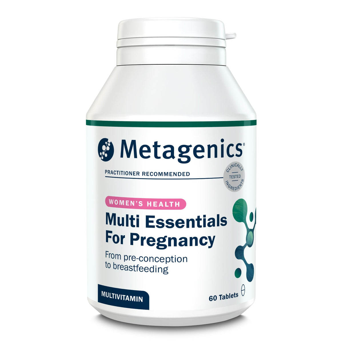 Metagenics Multi Essentials for Pregnancy Multivitamin with Folic Acid - 25 Vitamins & Minerals for Pre-Conception, Pregnancy & Breastfeeding - Vegetarian and Vegan - 60 Tablets