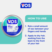 VO5 Gel Wax, Hair Styling Product for Flexible Hold & Definition, Reworkable Texture, Soft Shine Finish, Non-Greasy, Ideal for Short Hair, 75ml