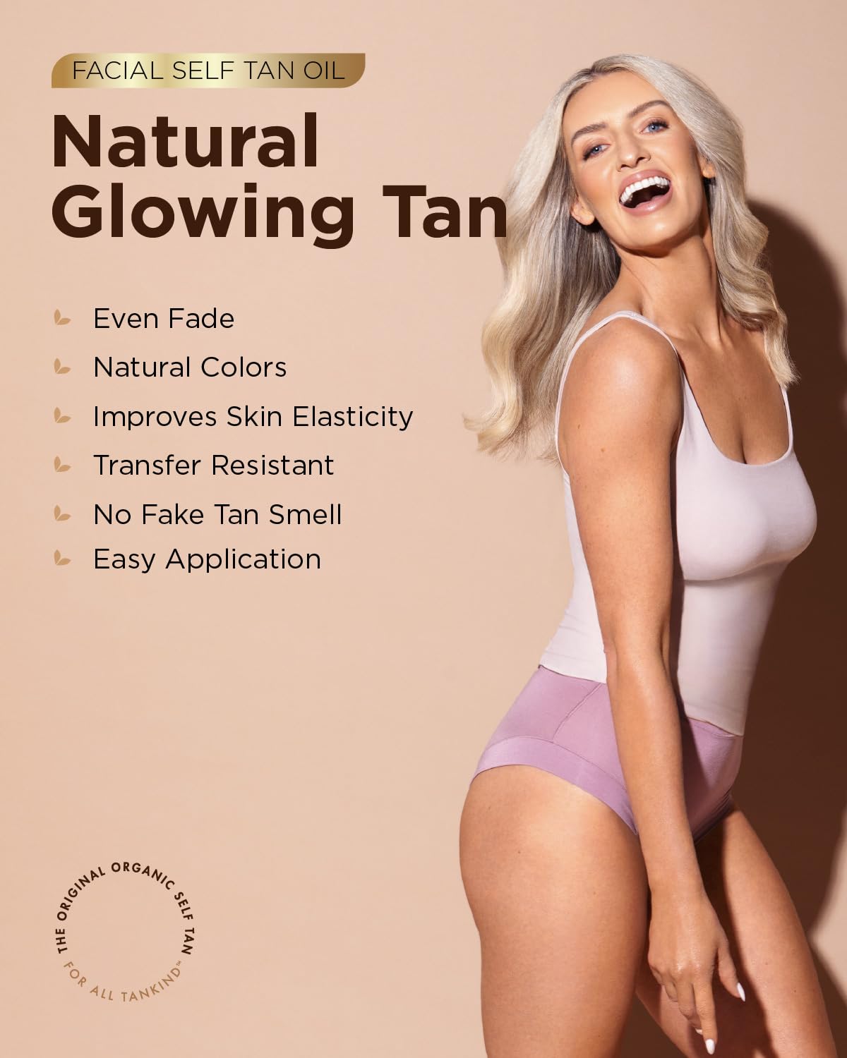 TanOrganic Face Self Tanning Oil 50ml | Organic & Vegan Streak-Free Face Tan with Aloe Vera, Argan Oil & Vitamin E | Transfer-Resistant Bronzing Drops for Hydrated Glow