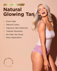 TanOrganic Face Self Tanning Oil 50ml | Organic & Vegan Streak-Free Face Tan with Aloe Vera, Argan Oil & Vitamin E | Transfer-Resistant Bronzing Drops for Hydrated Glow