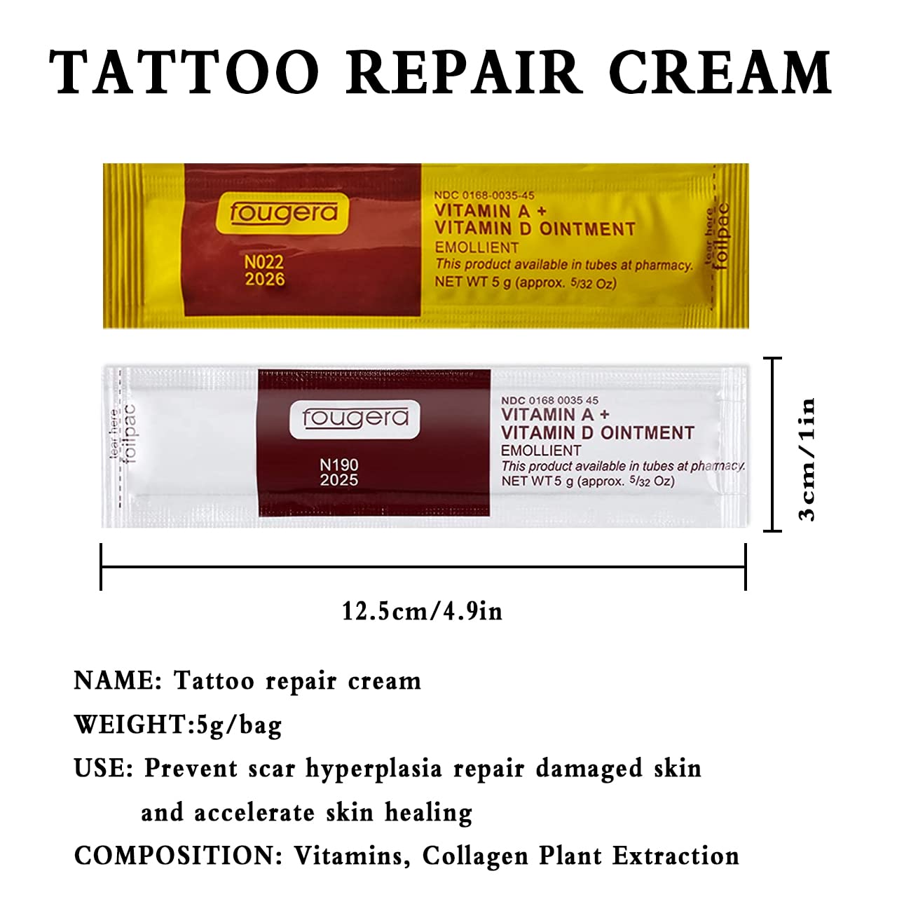 KAIQIKAIXI Tattoo Scar Repair Gel, Professional Tattoo Aftercare Scar Repair Cream With Ointment Vitamin Anti Scar Gel for Permanent Makeup,Microblading and Tattoo Supplies（20pcs）