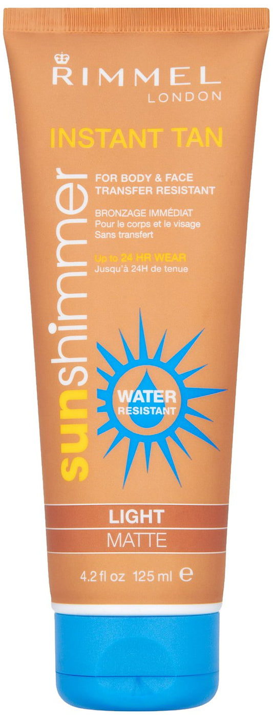 Rimmel London Sun Shimmer Light Matte Water Resistant Instant Tan Makeup Tube 125 ml