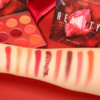 Docolor 9 Colours Red Eyeshadow Palette Shadow Palette Highly Pigmented Mattes Shimmers Nature Smokey Glitter Cream Colorful Powder Waterproof Makeup Palette-Space