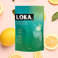 LOKA. LOKA Vitality Greens+| Super Greens Powder | Includes Plants, Ashwagandha, Reishi Mushroom, Maca Root, Vitamins/Minerals, Vegan & Gluten Free. 240g, 30 Servings
