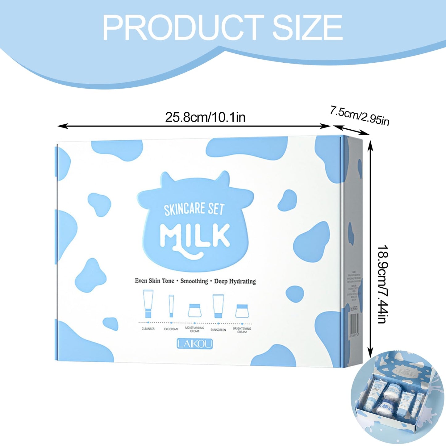 Ninnyi 5 PCS Milk Skincare for Kids Set, Deep Hydrating Moisturizer Sunscreen Teen Skin Care Set