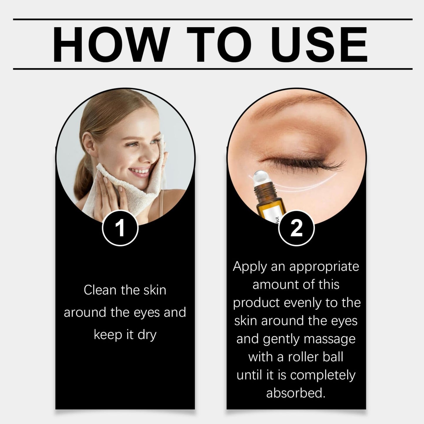 Castor and Frankincense Rollerball Eye Cream for Dark Circles, Puffy Eyes - Anti-Aging Eye Care with Castor Oil