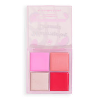 I Heart Revolution Watermelon Dreams Blush & Highlighter Quad, Cream Highlighter & Blush Face Palette, Vegan & Cruelty-Free, 2.8g