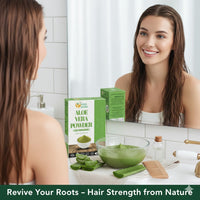 Herbs Botanica HB Aloe Vera Powder Organic for Hair Growth, Skincare, Haircare Organic, Moisturizing, and Soothing Aloe Barbadensis Vegan NO GMO 5.3oz /150g
