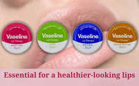 Generic Vaseline Lip Balm - Petroleum Jelly - Lip Therapy - Original, Coco Butter, Alo VeraAnd Rosy 20g Tin - Soothes Dry Lips - Pack Of 4