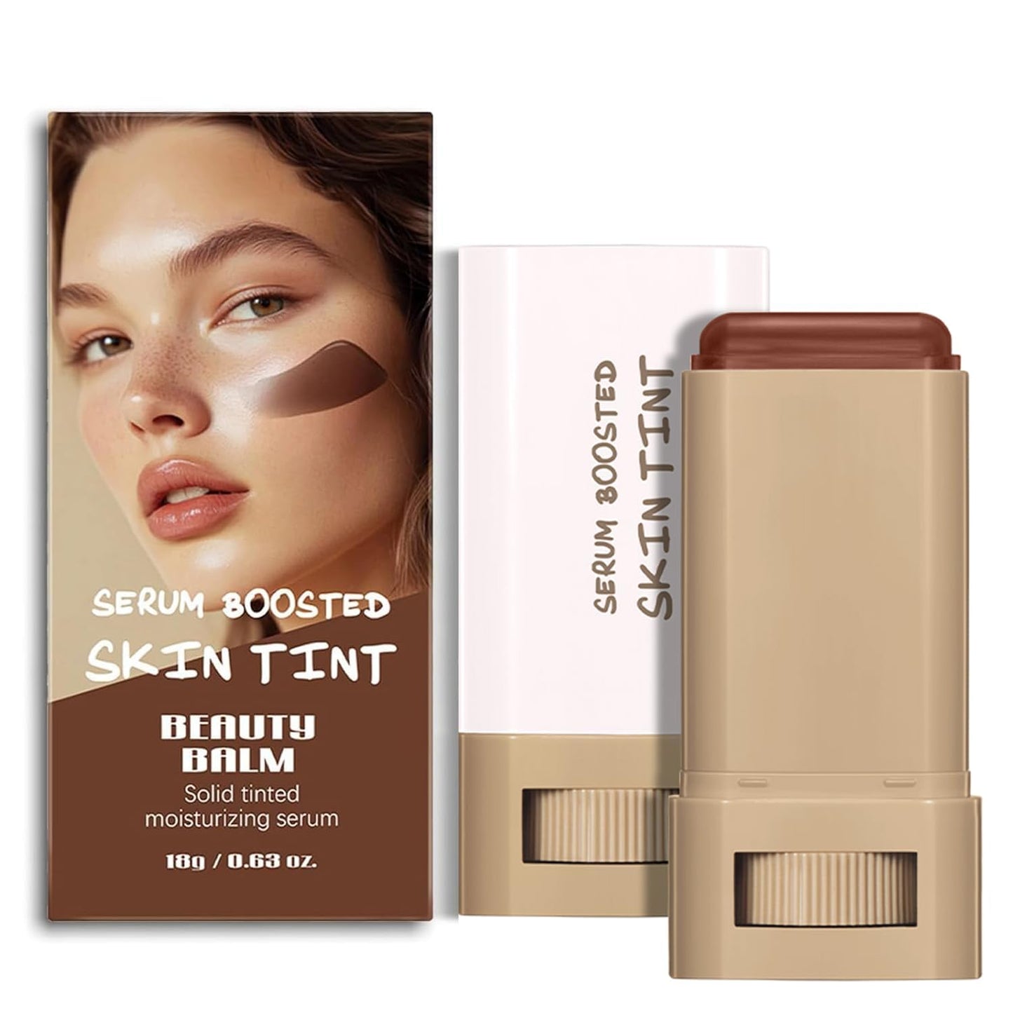 HQDA Beauty Balm Serum Boosted Skin Tint – Hydrating Tinted Moisturizer Foundation Stick, Portabl Moisturizing Contour Stick for Face Makeup (# 01)