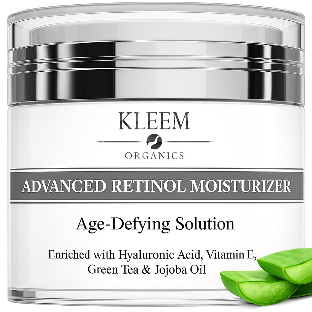 KLEEM Kleem Retinol Night Cream – Anti Wrinkle Face Cream with Hyaluronic Acid & Panthenol – Anti Aging Cream for Fine Lines, Dark Spots & Uneven Skin Tone – Gentle Formula, 50ml