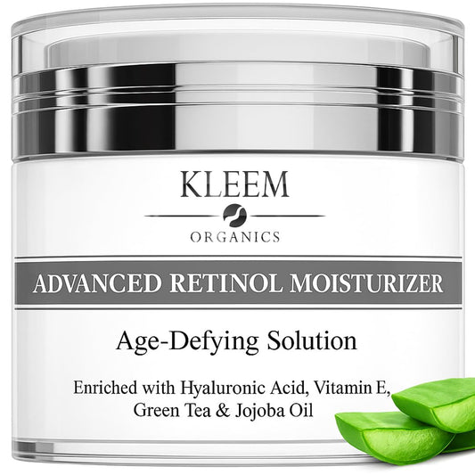 KLEEM Kleem Retinol Night Cream – Anti Wrinkle Face Cream with Hyaluronic Acid & Panthenol – Anti Aging Cream for Fine Lines, Dark Spots & Uneven Skin Tone – Gentle Formula, 50ml