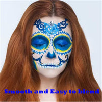 Go Ho Blue Cream Face Body Paint(2.37oz,70ml),Water Based Face Paint,Blue Makeup Face Painting for SFX Cosplay Costumes Festivals Halloween Makeup