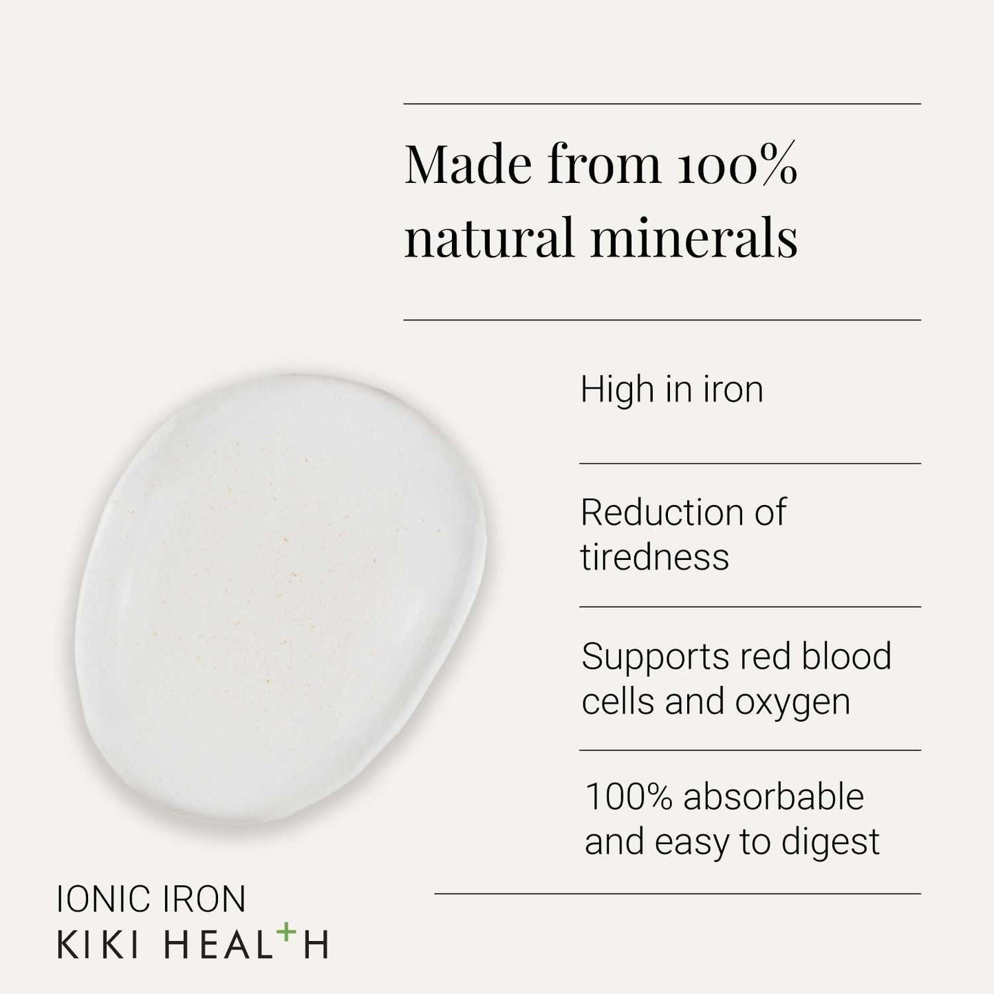 KIKI HEALTH KIKI Health - Ionic Iron Liquid High Concentration Drops - 14mg Iron per Serving - 100% Natural Minerals for Optimal Mineral Balance - 50 millilitres