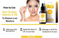 Vitamin E Oil Non Greasy Face Oil Treatment Dark Spots Face And Hair Oil Normal to Dry Skin Vitamin E Oil 50mL1.69oz By BELLE