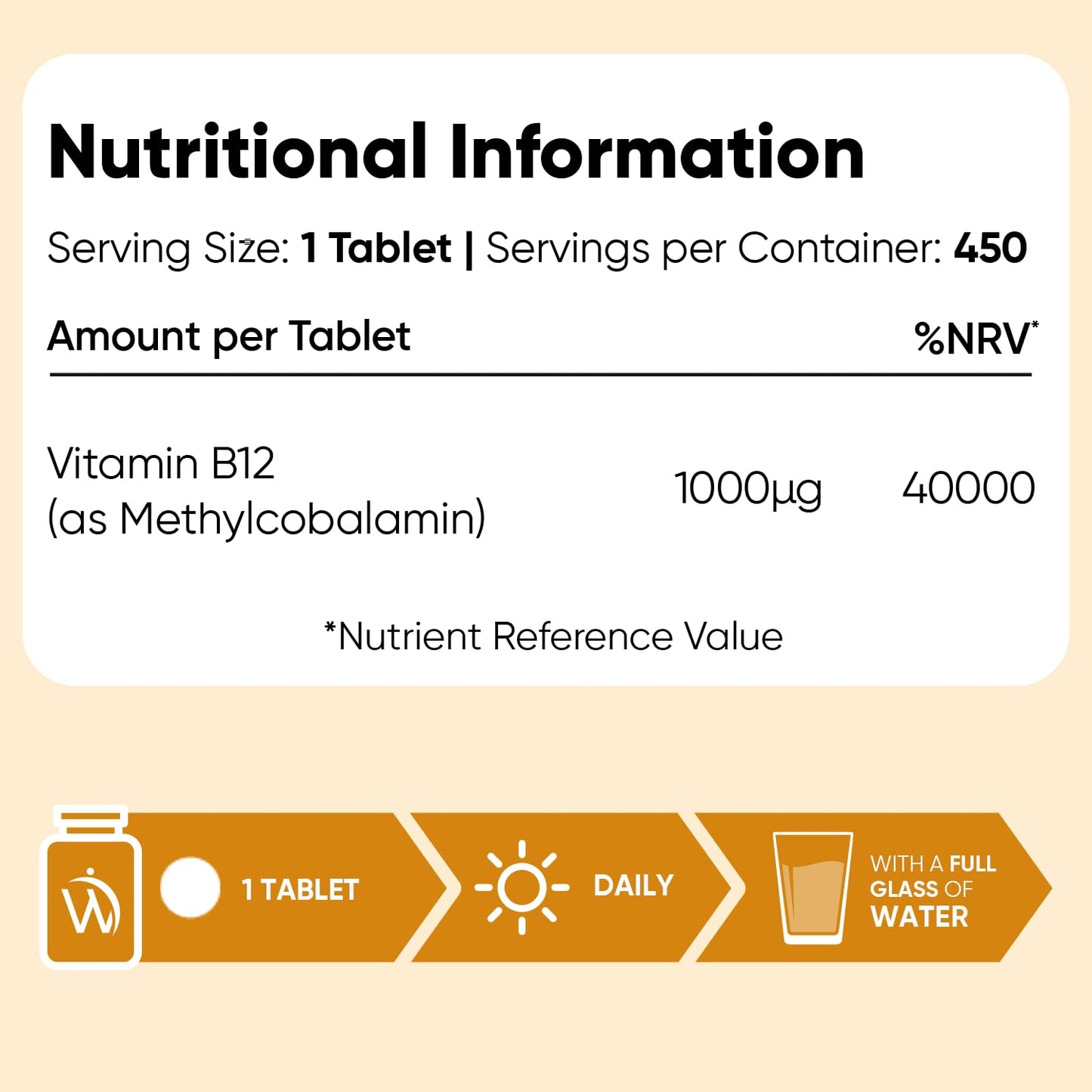 WeightWorld Vitamin B12 Tablets - 450 Tablets (1+ Year Supply) - 1 Per Day - 1000mcg - 6mm in Size - Easy to Swallow - Methylcobalamin Form - Vegan Vitamin B12 Supplement for Men & Women - Made in the UK