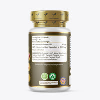 Euphoria Bliss Lions Mane Supplement - 3000mg Lion's Mane Capsules High Strength - 30 Capsules - 100% Pure Lion Mane Mushroom Fruiting Bodies Extract – Vegan - Made in The UK