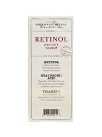 Rosen Apothecary Retinol - Eye Lift Serum with Hyaluronic - Anti-Aging & Firms & Plumps & Brightens | 60mL [Super Size]