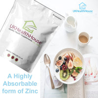 UKHealthHouse Zinc Citrate - 50mg x 120 - High Strength - Healthy Hair, Skin, Nails, Vision & Hormone Balance - Vegetarian & Vegan - General Health