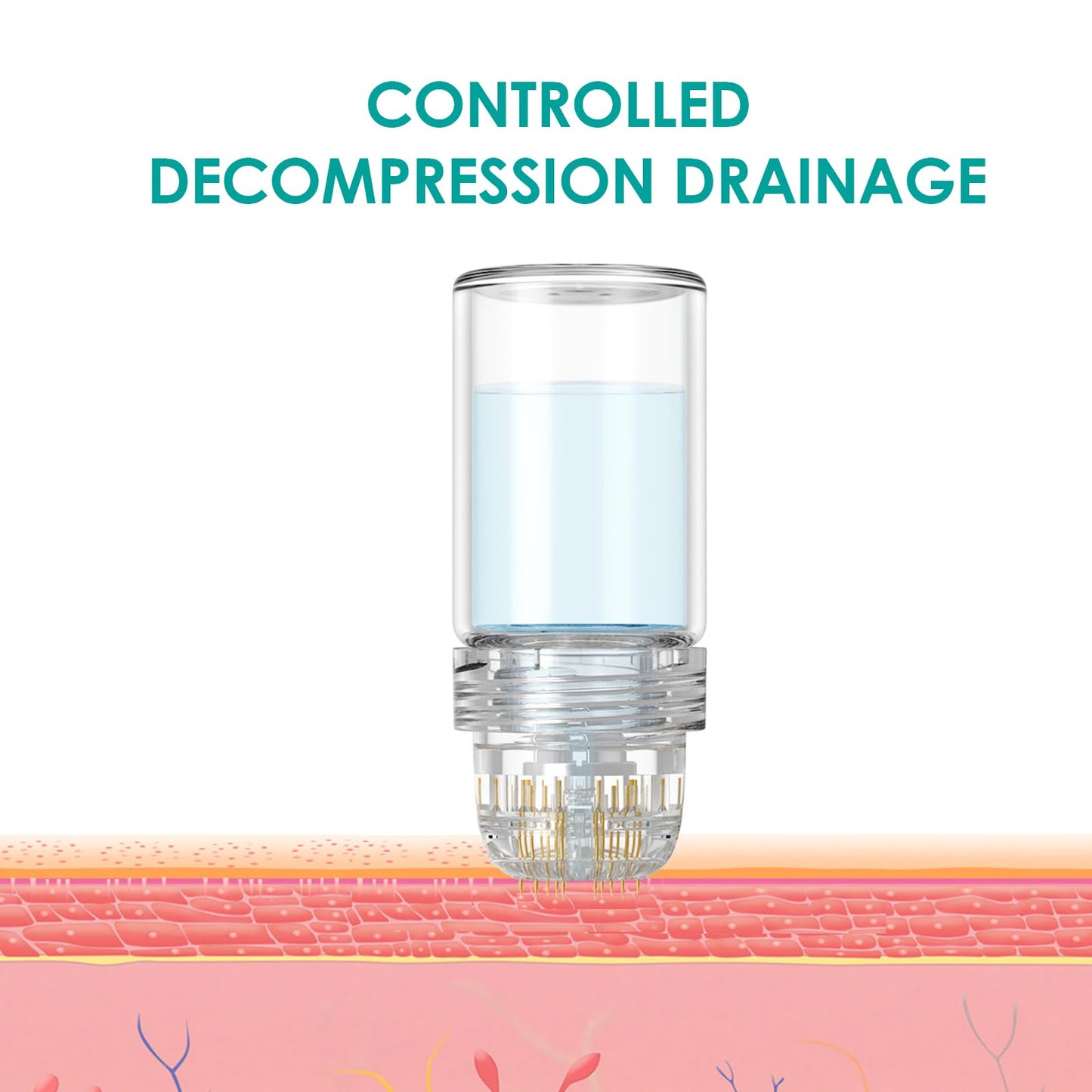 Lazzybeauty Hydra Needle 20 Derma Stamp Microneedling Pin Length 0.6 mm, Serum Applicator Bottle Reusable for Anti-aging Skin Care Hair Beard Growth Stimulation