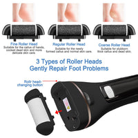 KMYC Electric Foot File for Hard Skin Remover, Feet Callus Remover Scrubber Brush File for Dead Skin Dry Heel Skin Scholl Pedicure Tools Kit, Black