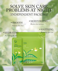 Matcha Tea Sleeping Face Mask Cream, 15 Pack x 3g, Moisturising and Repairing Night Treatment, Green Tea