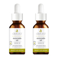 Derora Avocado Oil | Nourishes Skin, Hair & Nails | 100% Pure | Cold Pressed & Unrefined | Antioxidant & Vitamin A, B, D & E Rich | For All Skin Types | Vegan & Cruelty Free (30ml x2)