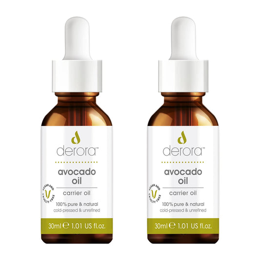 Derora Avocado Oil | Nourishes Skin, Hair & Nails | 100% Pure | Cold Pressed & Unrefined | Antioxidant & Vitamin A, B, D & E Rich | For All Skin Types | Vegan & Cruelty Free (30ml x2)
