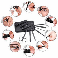 GLAMNE Glamne Manicure Set Nail Clippers Kit Professional Stainless Steel Nail Care Tools with Leather Travel Case 10 in 1 Black