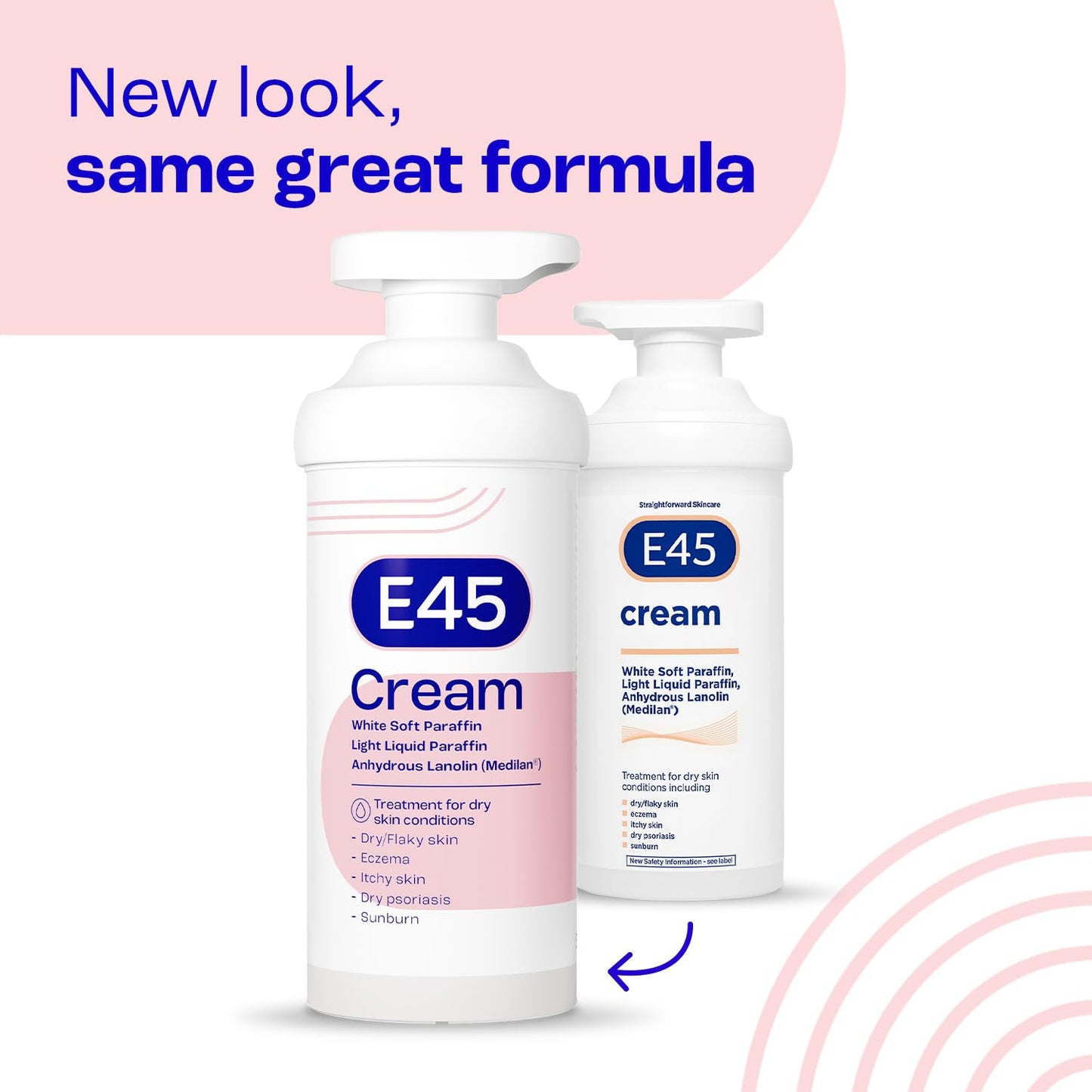 E45 Moisturising Cream 500g for Dry, Itchy & Sensitive Skin, Emollient