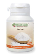 Health Leads ...Working With Nature Lugols Iodine (High Strength) 500mcg 120 Capsules, Iodine contributes to Normal Thyroid Function, Easy to Swallow Small Capsules, Magnesium Stearate Free & No Nasty Additives, Vegan, Made in Wales