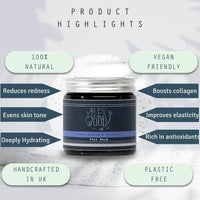 The Ilex Wood - Frankincense and Bergamot Face Balm - 100% Natural, Handmade, Vegan, Moisturising, Anti Ageing, Wrinkle and Line Reducing Ingredients, Cruelty & Plastic Free, Palm Oil Free. 60ml