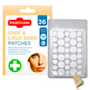 36pk Spot & Cold Sore Patches | 12pcs 8mm & 24pcs 12mm Skin Care Pimple Patches | Acne Patch Hydrocolloid Patches | Face Care Spot Patches | Pimple Patch Acne Patches Hydrocolloid Patch + SOL Sticker