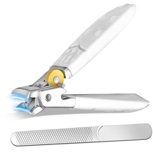 YAGE Nail Clippers Large Toe Nail Clippers for Thick Nails with Wide Jaw Opening,Premium Stainless Steel Sharp Ultra Wide Jaw Toenail Clippers Heavy Duty Nail Cutter Father's Day Gifts for Men (White)