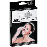 Victoria Beauty Deep Cleansing Nose Pore Strips with Activated Charcoal and Witch Hazel Water – Perfect Blackhead Cleanser and Remover – 6 Nose Strips in a Box