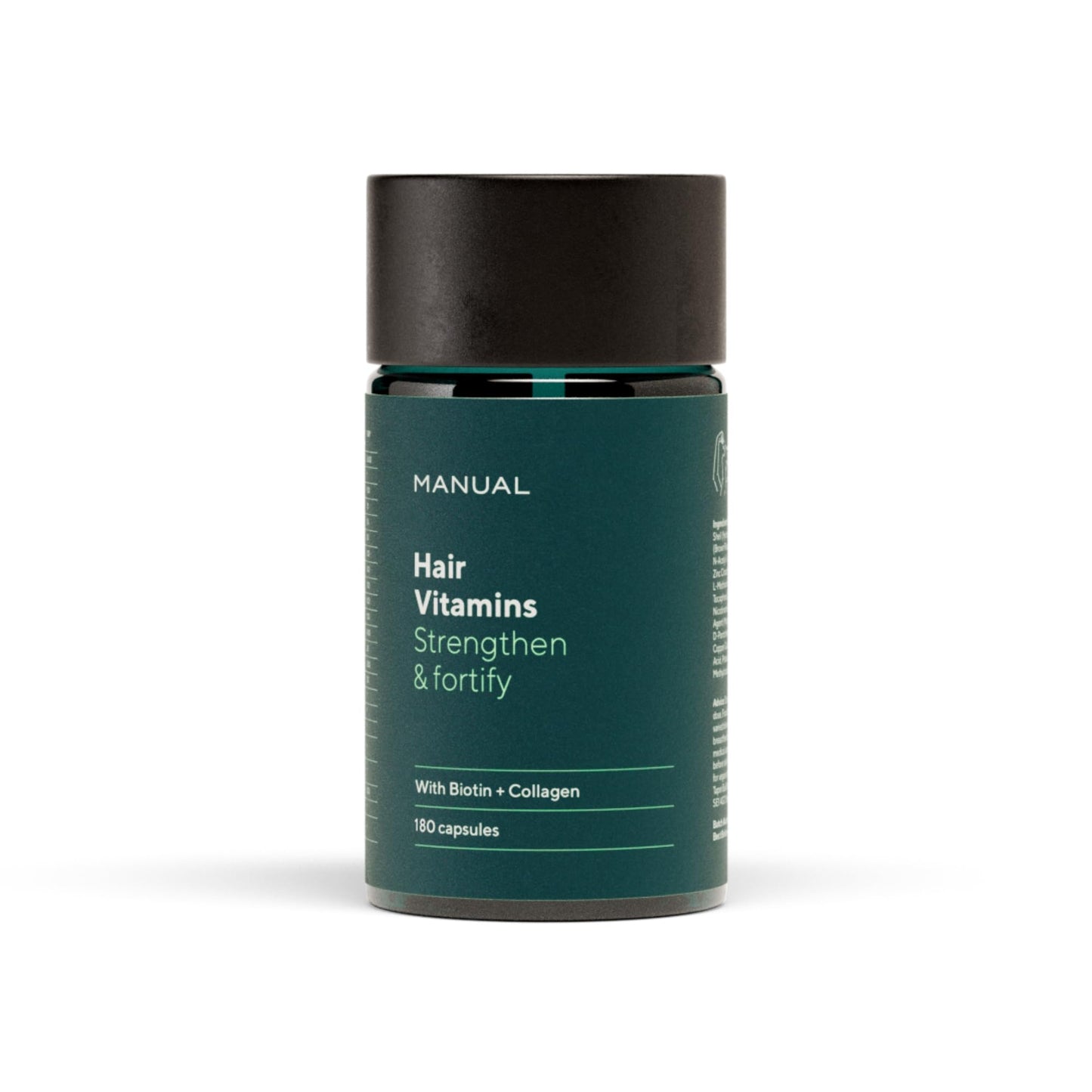 MANUAL Manual Hair Growth Vitamin Supplements (180 Capsules) - for Thicker & Healthier Hair - with Multiple Vitamins Including Biotin & Collagen - for Hair Loss & Thinning - Take 1 Daily - 6 Month Supply