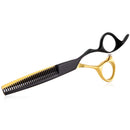 SMITH CHU Hairdressing Scissors Hair Thinning Scissors Blending Texturizng Shears Professional Stylist Hairdresser Haircut Salon Barber Scissors for Man, Women and Kids 6 Inch Black Gold