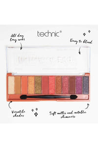Technic Mega Eyeshadow Palette - 12 Pigmented, Long Lasting, Easy to Apply and Blendable Shades for the Perfect Day to Evening Looks - 18g (Marrakech)