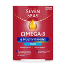 Seven Seas Omega-3 & Multivitamins Man, With B Vitamins and Magnesium, 30-Day Duo Pack, 30 Omega-3 Capsules and 30 Multivitamin Tablets
