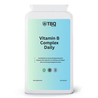 TBQ Nutrition Vitamin B Complex – 120 Vegan Capsules | Full Daily Dose of B1, B2, B3, B5, B6, B7, B9, B12 + PABA | Energy, Nerve, Immune & Metabolism Support | UK-Made Supplement