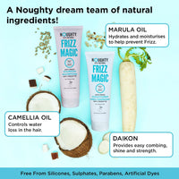 Noughty 97% Natural Frizz Magic Conditioner, Anti Frizz/Humidity Conditioning Formula for Frizzy, Curly and Wavy Hair, 97% Natural Sulphate Free Vegan Haircare for Smooth Control and Shine 250ml