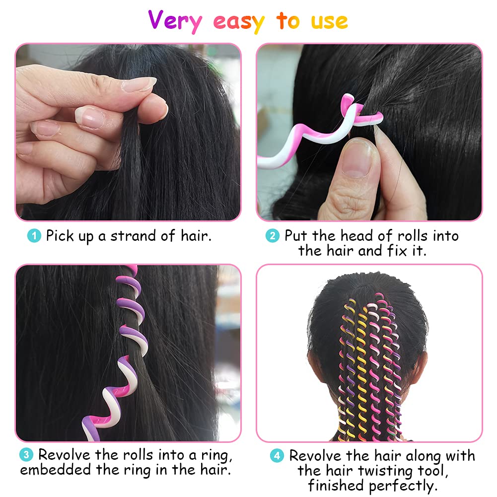 SwirlColor 6 PCS/Set Women Girl Hair Styling Twister Clips Braider Tool DIY Accessories