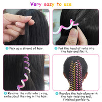 SwirlColor 6 PCS/Set Women Girl Hair Styling Twister Clips Braider Tool DIY Accessories