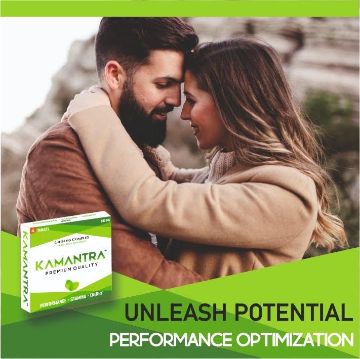 KAMANTRA™ - Mantra to Enhance Your Performance - Extra Strength Performance Enhancing, Stamina Endurance Booster Green Supplement Tablets for Men - 4 Ginseng Tablets